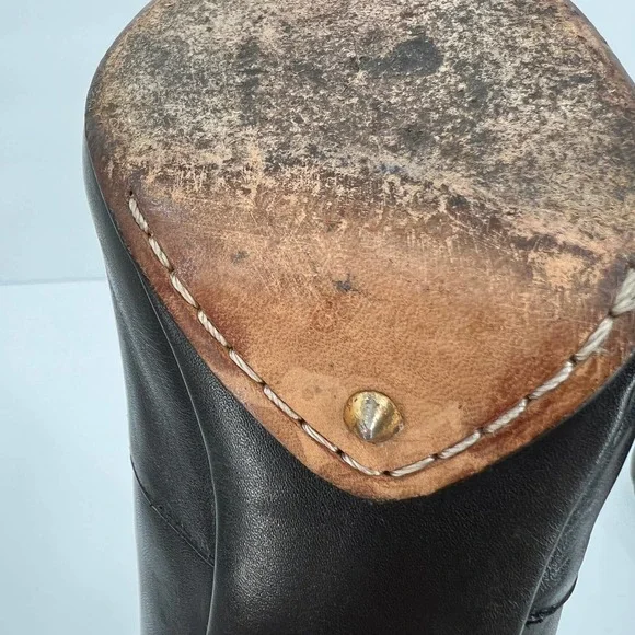 BRIAN ATWOOD Shoes Womens 8 Black Duris Heeled Leather Ankle Bootie Embossed